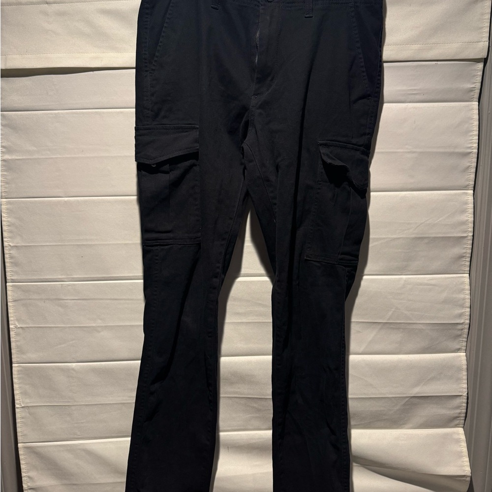 Men's Jack and Jones Black Slim Fit Cargo Pants